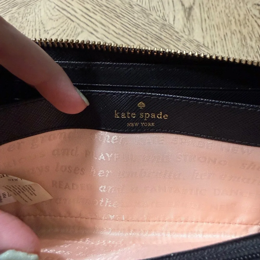 Kate Spade Black Candy Continental‎ Large Zip Around Wallet